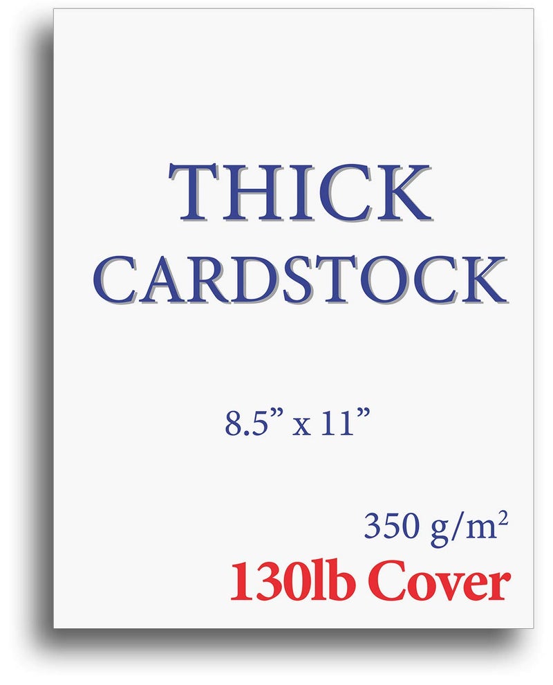 Desktop Publishing Supplies Extra Heavy Duty 130lb Cover Cardstock - Bright White - 350gsm 17pt Thick Paper for Inkjet & Laser Printers - 8-1/2" x 11" - 100 Pack - Image 1